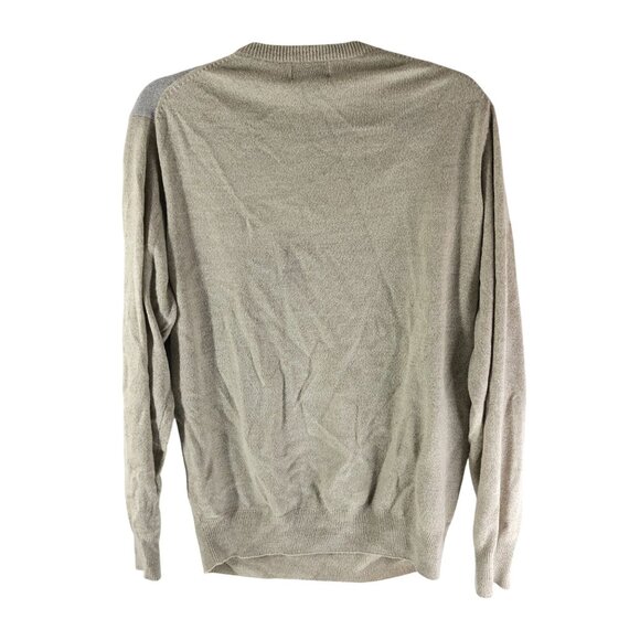 Dockers Mens Patchwork Geometric Crewneck Sweater Beige & Gray Size L - Picture 2 of 3